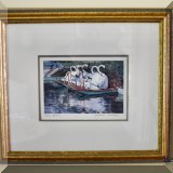A06. Signed Swan Boats print. 